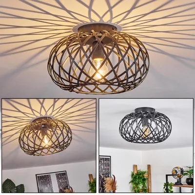 Produktbild von Aidone »Aidone« runde Deckenlampe aus Metall in Schwarz