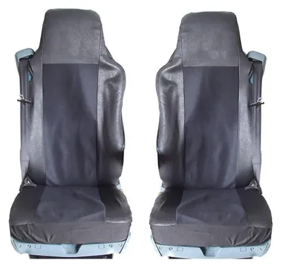 Zdjęcie produktu dla Pokrowiec na siedzenie/tapicerka z tkaniny i skóry do modeli MERCEDES AXOR, ATEGO, ACTROS, kolor czarny