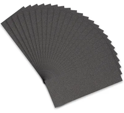 Obrázok produktu pre Sada brúsneho papiera, zrniteľnosť 220, na mokré aj suché použitie, 21 kusov, rozmer 23 x 9 cm, karbid kremíka