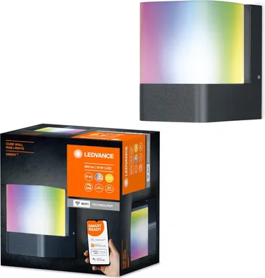 Produktbild von LEDVANCE 478114, Intelligente Wandleuchte, WLAN, Grau, Aluminium, Polycarbonat (PC), 3000 K, 500 lm