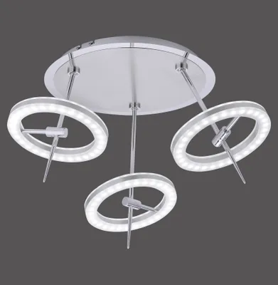 Produktbild von Selltec LED Deckenleuchte Q - AMY Smart Home Spotköpfe verstellbar, dimmbar, CCT Farbwechsel stahlfarbig Wohnzimmer, Flur, Büro-/Arbeitszimmer 6891-55