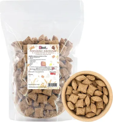Zdjęcie produktu dla Poduszki zbożowe z nadzieniem o smaku czekoladowym 400g