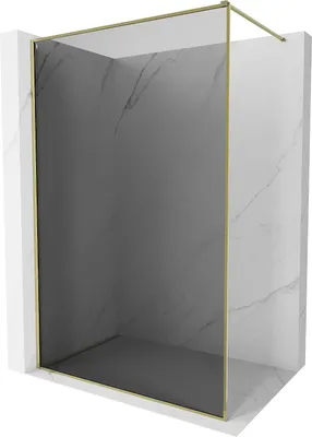 Obrázek produktu pro Mexen Kioto-F sprchová zástěna Walk-in s rámem 130 x 202 cm, grafit 8 mm, zlatá - 800-130-104-50-40