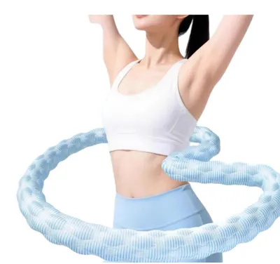 Immagine prodotto di INF Hula Hoop Ponderato Morbido 1.5kg — Nucleo in Acciaio Imbottito Pieghevole per Allenamento Vita a Casa Blu