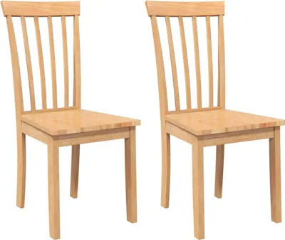 Immagine prodotto di vidaXL Sedie da pranzo 2 pz. Legno massiccio naturale in legno di gomma