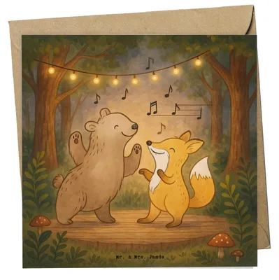 Produktbild von Mr. & Mrs. Panda Klappkarte Hase Tanzen Design - Weiß - Geschenk, Grußkarte, faltkarte, Hobby, gehen, Tanzschule, anlasskarte, Tanzkurs, Glückwunschkarte, doppelkarte