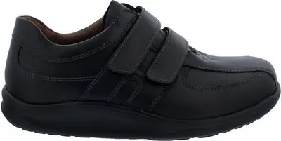 A single black shoe is shown against a white background.