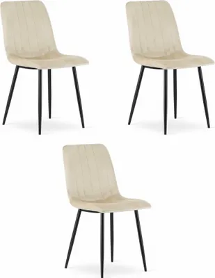 Image de Chaise LAVA - velours beige froid x 3