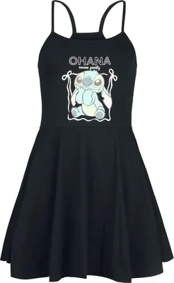 Produktbild von Lilo & Stitch Kurzes Kleid Damen Stitch Ohana schwarz S