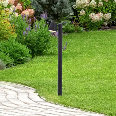 Produktbild von BRILLIANT schwarze Außenstandleuchte Bari | Höhe 80 cm | GU10 max. 10W | Metall/Kunststoff