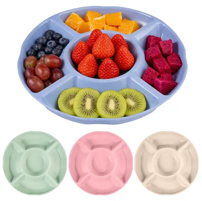 Snackteller mit 5 Fächern, 4er-Set, 22,5 cm, Kunststoff