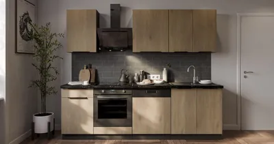 Produktbild von Küche CREMONA Basic 250 cm Eiche hell Küchenzeile Küchenblock Singleküche Einbauküche