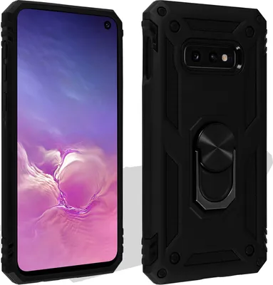 Produktbild von Avizar, Hybrid Handyhülle mit Ring Halterung für Samsung Galaxy S10e, Schwarz
