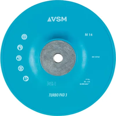 Image de Plateau de support pour disques fibre VSM TURBO PAD 3 dur/nervuré, Ø extérieur : 180 mm