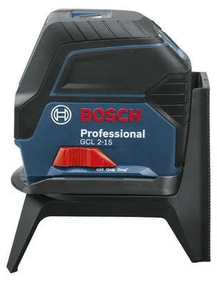 Zdjęcie produktu dla Bosch GCL 2-15, 15 m, 0,3 mm/m, 4°, Czerwony, 650 nm (<1 mW), Niwelator liniowy/poziomowy