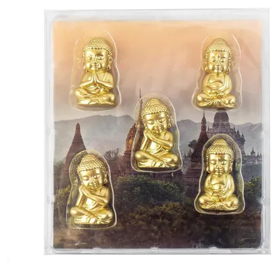 5er-Set bunte Buddha-Kühlschrankmagneten, dekorativ