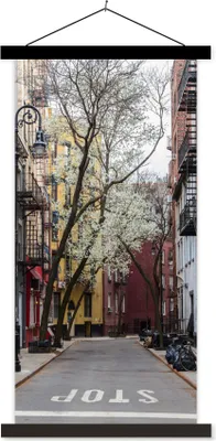 Produktbild von MuchoWow® Textilposter New York - Amerika - NYC 60x120 cm mit schwarzem Rahmen - Magnete