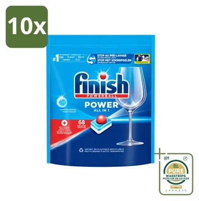 Produktbild von 10 x Finish Powerball Power All in 1 Geschirrspültabs - Vorratspackung - 10 Stücke