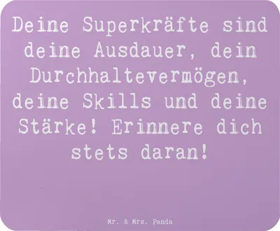 Produktbild von Mr. & Mrs. Panda Mauspad Spruch Sportliche Wettkämpfe Superkräfte - Lavendeltraum - Geschenk, Skills, Mousepad, Marathon, Vertrauem, laptop, Durchhaltevermögen, Sport