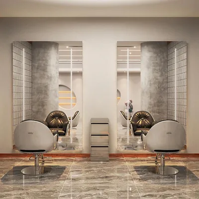 Image de Console de coiffure, barbier et esthétique avec miroir LED 200x100 cm