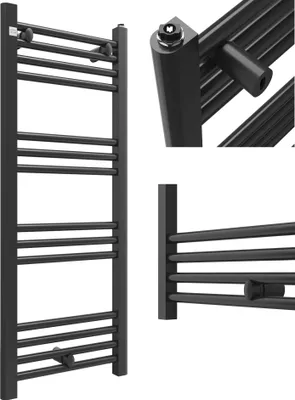 Produktbild von Granitan | Badheizkörper PUERTO - 100/40 cm - Schwarz - Modernes Design - Handtuchwärmer