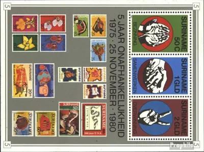 Produktbild von Briefmarken Suriname 1980 Mi Block27 (kompl.Ausg.) postfrisch Unabhängigkeit