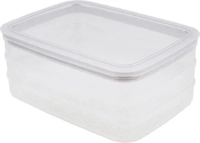 Obrázok produktu pre Curver box na mäso 3-vrstvový - priehľadný - úložný box s vekom - prehľad o obsahu - stohovateľný - box do chladničky - organizér do chladničky