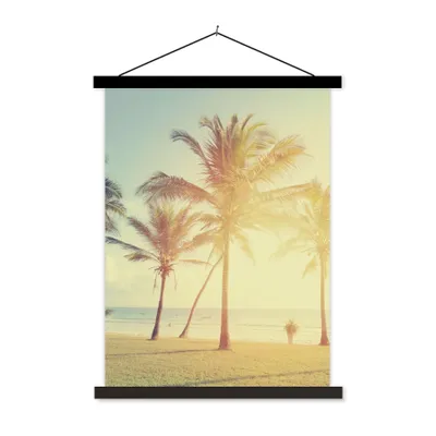 Produktbild von MuchoWow® Textilposter Meer - Palme - Sommer - Sonne - Strand 40x53 cm mit schwarzem Rahmen - Abbildung
