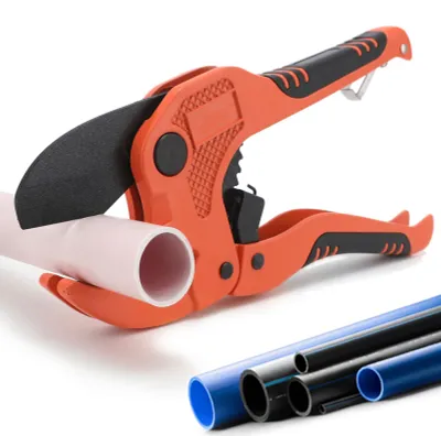 Productafbeelding van PVC-buisensnijder, robuuste ratelbuisensnijder voor het snijden van PEX-, PVC-, PPR-kunststofslangen en sanitairbuizen tot 1-5/8 inch (oranje)