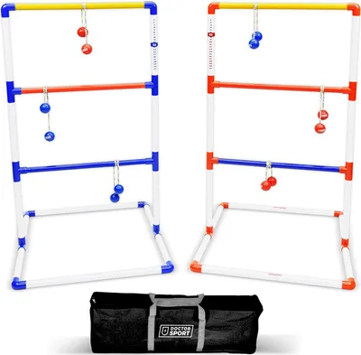Image de Jeu de golf double échelle bleu-rouge véritables GolfBolas dans le sac - 8 bean bags - Magnifique jeu de lancer