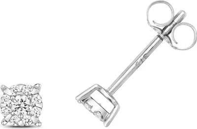 Produktbild von 9 Karat (375) Weißgold Damen - Diamant Paar Ohrstecker Brillant-Schliff 0.16 Karat G - I1 I2; TRS314159KW