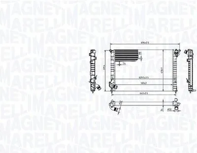 Produktbild von MAGNETI MARELLI 350213212700 Kühler Wasserkühler Motorkühler für MINI Schrägheck (R50, R53) Cabrio (R52)