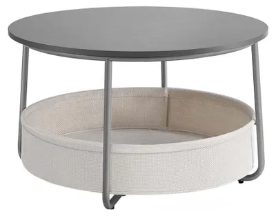 Produktbild von Beistelltisch grau/weiß – Holzspanplatte – 75 x 45 cm