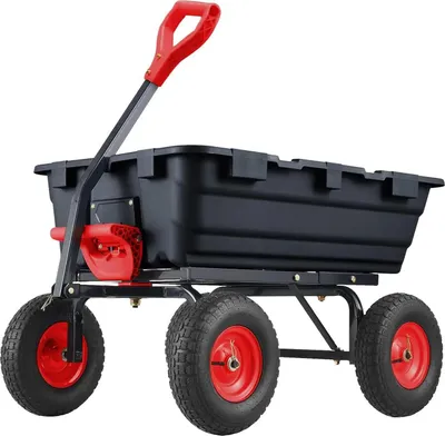 Obrázok produktu pre Záhradný sklápací vozík, rýchloupínací sklápací mechanizmus, nosnosť 800 libier, čierny