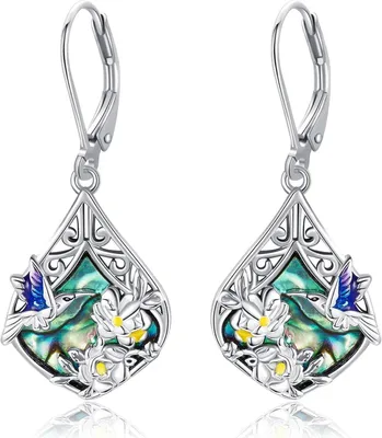Produktbild von VONALA Kolibri Ohrringe Sterling Silber Abalone Baumeln Ohrringe