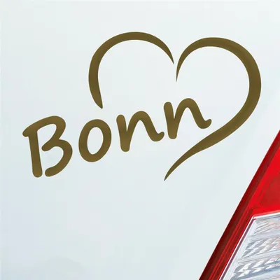 Produktbild von Auto Aufkleber Bonn Herz Stadt City Heart Liebe Love 13x8 cm Gold Sticker Heckscheibenaufkleber