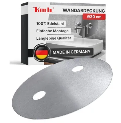 Produktbild von KOCH #81 HYGIENISCHE EDELSTAHL WANDABDECKUNG RUND 30 cm für Armatur DUSCHE + BAD