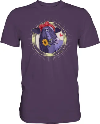 Produktbild von Kuh Sonnenblume T-Shirt Lustiges Bauernhof Garten Geschenk Gärtner – Urban Purple / 3XL