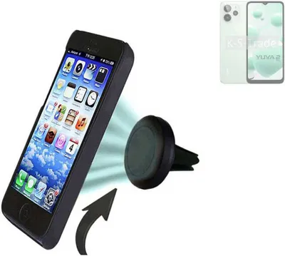 Produktbild von K-S-Trade Kompatibel mit Lava Yuva 2 Pro Auto Handy Halterung KFZ Halter Lüftungsgitterhalterung Air Vent mount Smartphone Halter