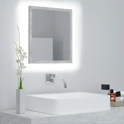 Produktbild von Schlichtes LED-Badspiegel Betongrau 40x8,5x37 cm Acryl - 8324013