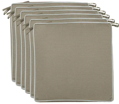 Productafbeelding van Set van 4 Zitkussens 40x40x4 cm – Water- en vuilafstotende Stoelkussens voor Binnen en Buiten, Beige