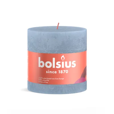 Produktbild von Bolsius Stub Kerze Himmelblau - Ø100 mm - Höhe 10 cm - Blau - 62 Brennstunden