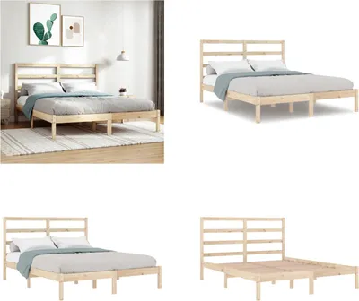 Obrázek produktu pro vidaXL Postel z masivu 135x190 cm - Rám postele - Rám postele - Postel - Dřevěná postel