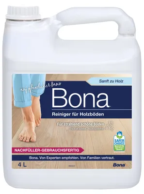 Produktbild von Bona Parkettreiniger Nachfüllkanister 4 L, gebrauchsfertiger und streifenfreier Reiniger für Holzböden