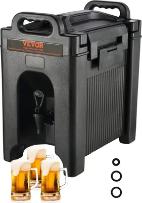 Immagine prodotto di Distributore di bevande calde e fredde Distributore di bevande 9,5 litri, LDPE Fontana di acqua calda e fredda Grande distributore di bevande con rubinetto per caffè, latte freddo, acqua, succo di frutta, ecc. Caraffa sottovuoto 1-2 persone