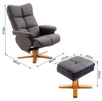 Obrázok produktu pre Relaxačné kreslo s podnožkou | Farba: Hnedá | Rozmery: 33,86 x 31,5 x 38,98 cm