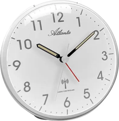 Produktbild von Atlanta 1828/19 Wecker Funk Funkwecker silbern Licht Snooze leise ohne Ticken