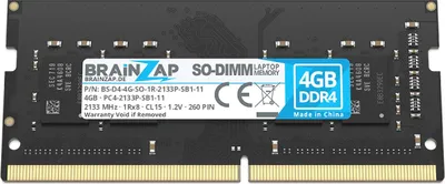 Produktbild von BRAINZAP 4GB DDR4 2133MHz PC4-2133P-SB1-11 SO-DIMM CL15 1Rx8 1.2V Unbuffered Non-ECC RAM Arbeitsspeicher für Notebook Laptop Speichermodul Memory