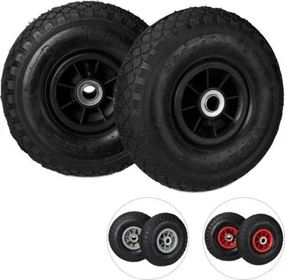 Image de Roues de brouette en caoutchouc PU, 2 pcs.