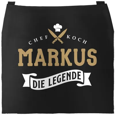 Produktbild von Küchen-Schürze Chefkoch Wunschame Die Legende individualisierbare Kochschürze Männer personalisierte Geschenke SpecialMe® schwarz unisize